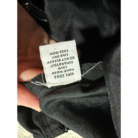 VTG Y2K Style & Co Midi Peasant Skirt Floral Ruffle Boho Flowy Sz 10P Black Blue - Picture 6 of 7